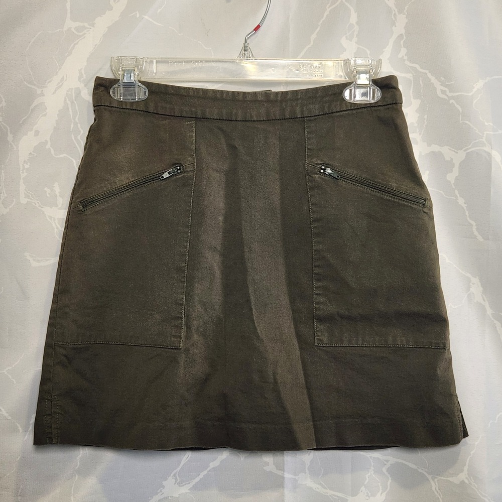 VTG LBH Golf Skort Women's 4 Dark Green Pockets Shorts Lining Button Zip Closure